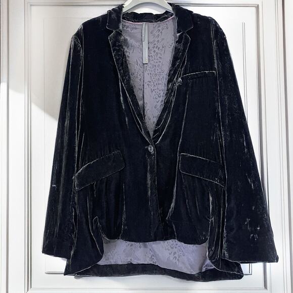 ANTHROPOLOGIE Alessia Velvet Blazer in Gray Green Size XL - Picture 5 of 16